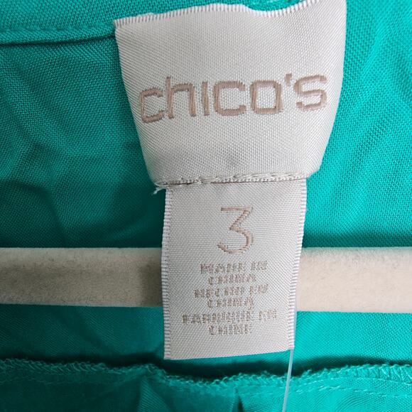 Chicos Womens V-Neck Blouse Lace Up Cold Shoulder Size 3 XL Classic Casual Easy - Picture 6 of 10